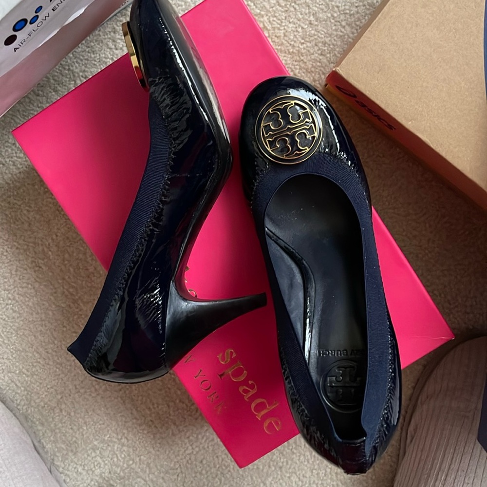 One pair of nave blue Kate Spade heels
